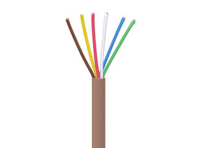 18/6 Thermostat Wire HVAC Bare Copper Cable CMR/Riser-Rated Power Circuit 500ft Brown