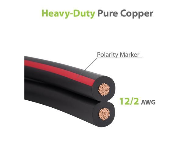 12/2 Low Voltage Landscape Wire Outdoor Lighting Direct Burial Copper Cable 12AWG 100ft