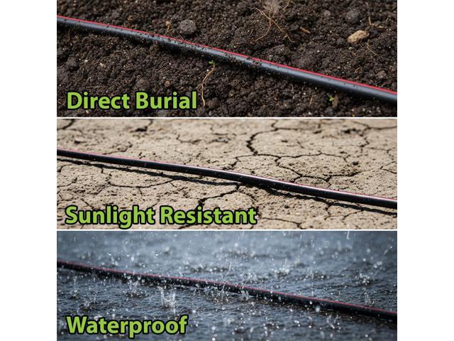 14/2 Low Voltage Landscape Wire Outdoor Lighting Direct Burial Copper Cable 14AWG 100ft