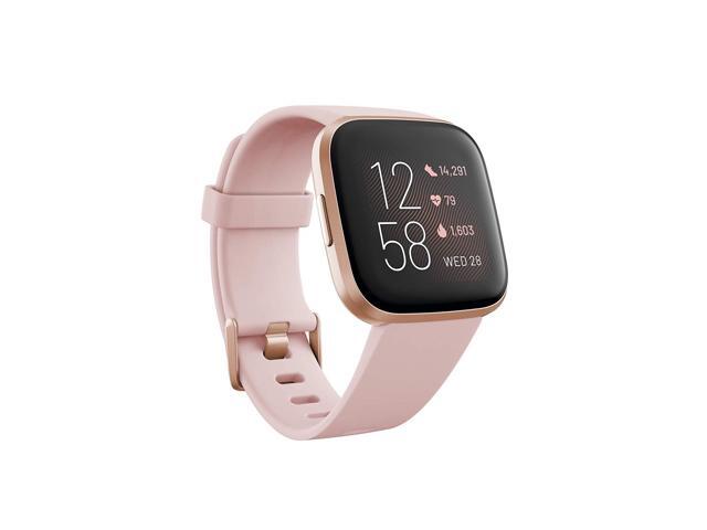 Fitbit Versa 2 Health and Fitness Smartwatch with Heart Rate, Petal/Copper Rose, One Size (S and L Bands Included)