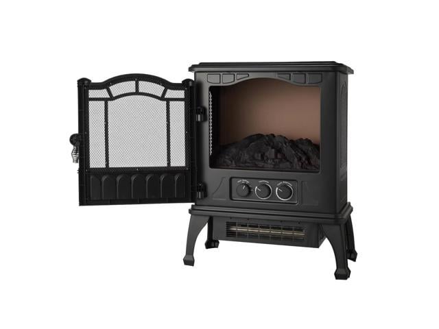 Mainstays SHAG-G24F Black 1500w 2-Setting 3D Electric Stove Heater with Life-like Flame