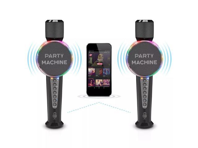 Singing Machine 980417494 Party Machine Duet Microphones with Bluetooth and Voice Changers