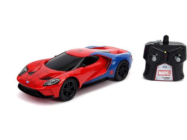 Marvel Spider-Man 2017 Ford GT R/C, 1: 16 Scale with USB Charging, 2.4Ghz & Turbo Boost, Red and Blue