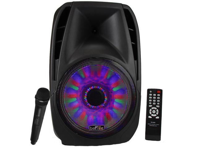 beFree Sound 15 Inch Portable Bluetooth Speaker with Sound/Volume Reactive Lights (BFS-6100)