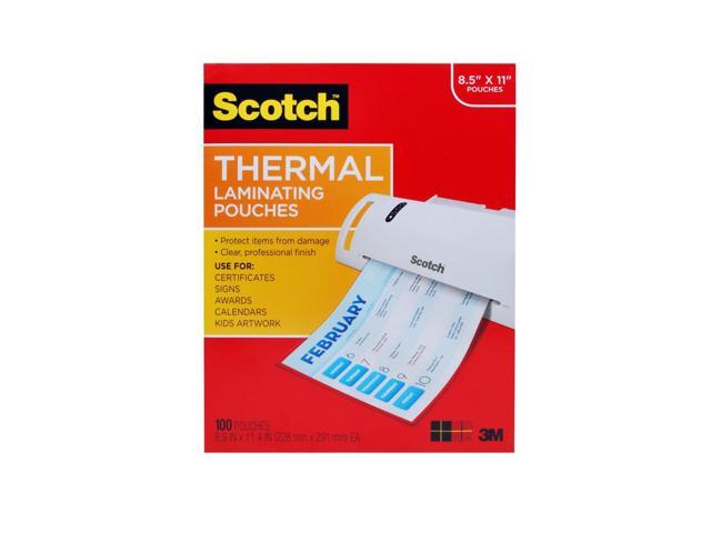 Scotch Thermal Laminating Pouches, 8.9 x 11.4-Inches, 3 mil thick, 100-Pack (TP3854-100)