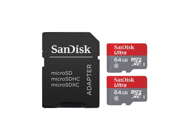 SanDisk Ultra 64GB microSDXC UHS-I Card with Adapter (2 pack)