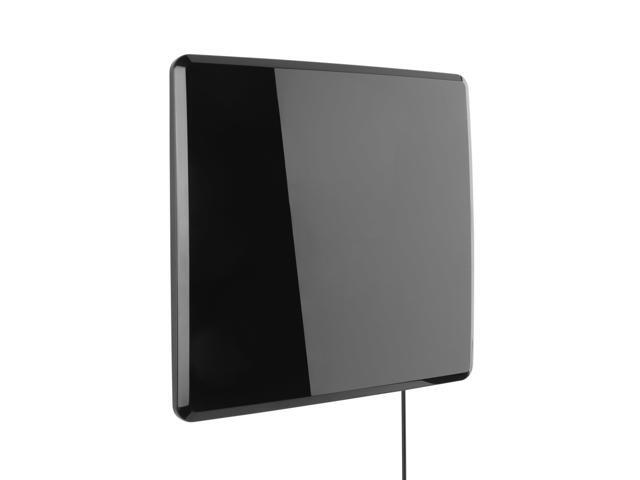 one for all 14432 hdtv antenna amplified indoor flat tv antenna, 50 mile range -5 feet coaxial cable - black