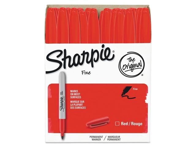 Fine Point Permanent Marker, Red, 36/pack