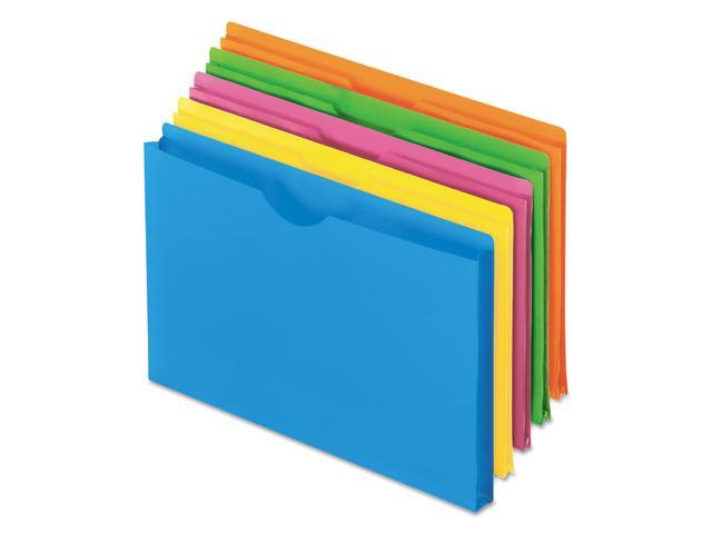 Photos - File Folder / Lever Arch File Pendaflex Glow Poly File Jacket, Letter, Polypropylene, Assorted, 5/pack 50992 