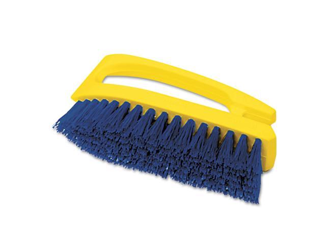 Rubbermaid Commercial Long Handle Scrub Brush 6' Brush Yellow Plastic Handle/Blue Bristles 6482COB