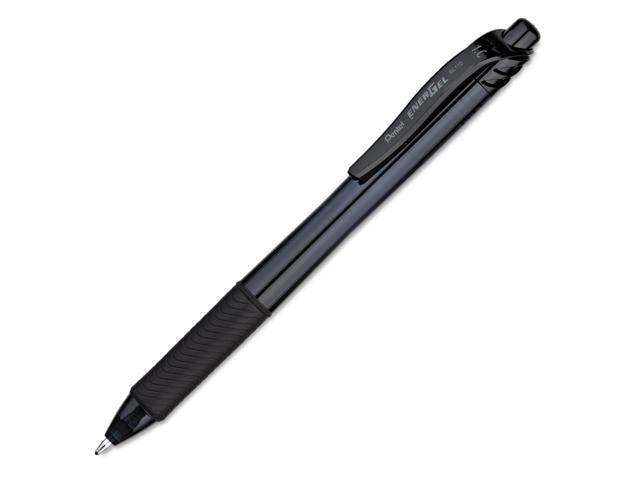 Pentel EnerGel-X Retractable Roller Gel Pen .5mm Black Barrel Black Ink 24/Pack