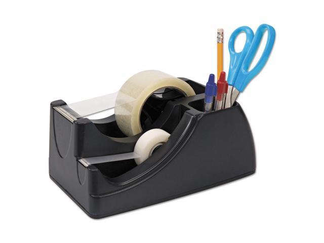 Officemate Recycled 2-in-1 Heavy Duty Tape Dispenser 1' and 3' Cores Black 96690