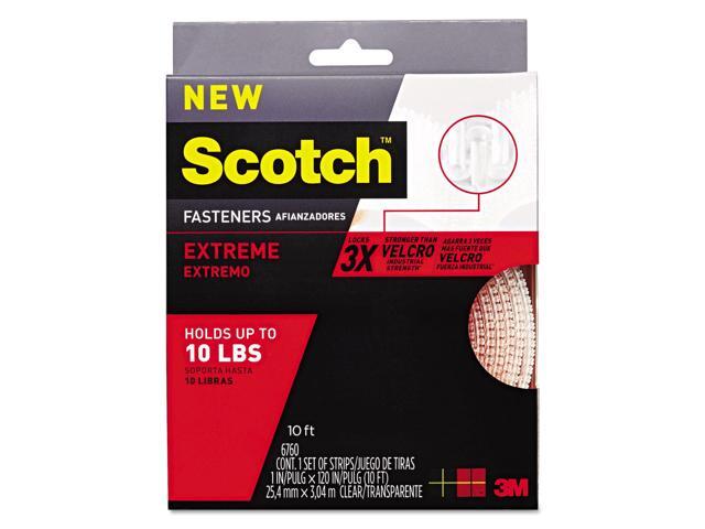 3M Scotch RF6760 Extreme Fasteners, Clear, 1' x 10 ft