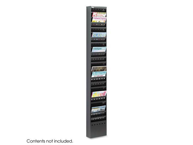 Safco Steel Magazine Rack 23 Compartments 10w x 4d x 65-1/2h Gray 4322GR