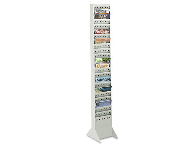 Safco Steel Magazine Rack 23 Compartments 10w x 4d x 65-1/2h Gray 4322GR