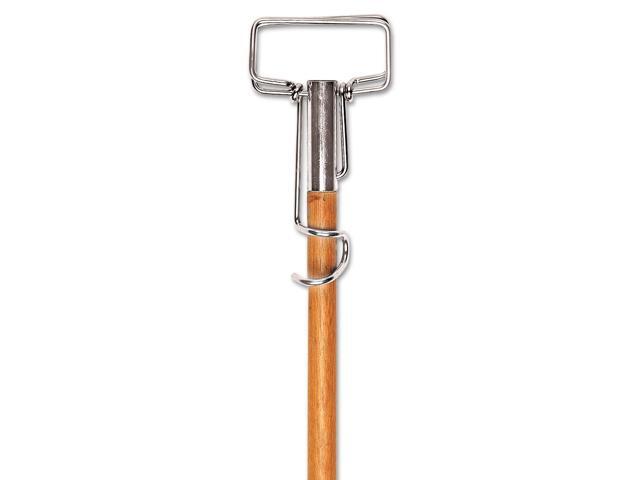 Boardwalk Spring Grip Metal Head Mop Handle for Most Mop Heads 60' Wood Handle