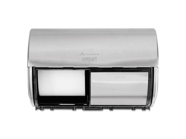 GEORGIA PACIFIC Compact Horizontal 2-Roll Tissue Dispenser Stnlss Steel 10 1/8 x 6 3/4 x 7 1/8 56798