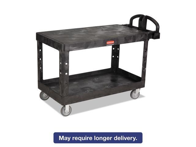 RUBBERMAID COMMERCIAL 4545-BLA HD FLAT 2 SHELF UTILITYCART LARGE
