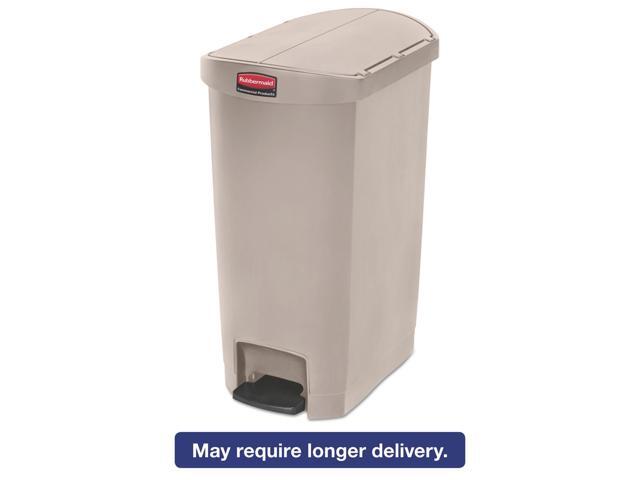 Rubbermaid - FG1883459 - Slim Jim Resin Step-On Container, End Step Style, 13 gal, Beige