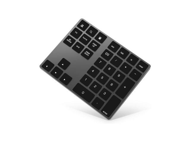 axGear Bluetooth Keyboard Rechargeable Wireless Slim Numeric 34 Keys Aluminium