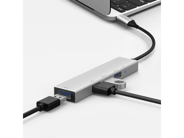 Multiport Adapter Slim Data USB 3.0 Hub Compatible with Type-C Devices - axGear