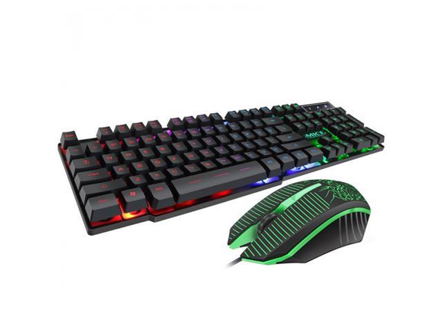 Wired Gaming Keyboard and Mouse Combo Ergonomic Design USB Color Backlight - axGear