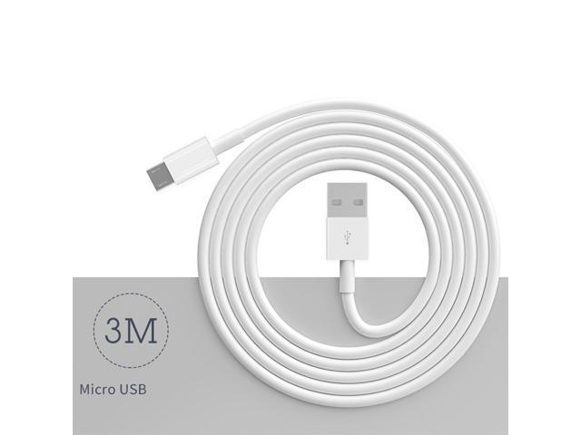 10Ft/3M Micro USB Cables High Speed USB 2.0 A Male to Micro USB White - axGear