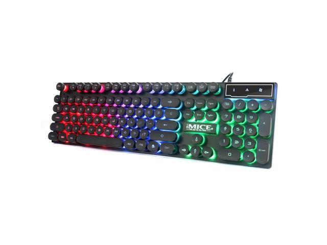 axGear USB Gaming Keyboard RGB LED Backlit Wired Silent Keyboard Noiseless