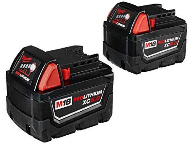 Milwaukee M18 Redlithium XC5.0 Ah Lithium-Ion Extended Capacity Battery (2-Pack) 48-11-1852