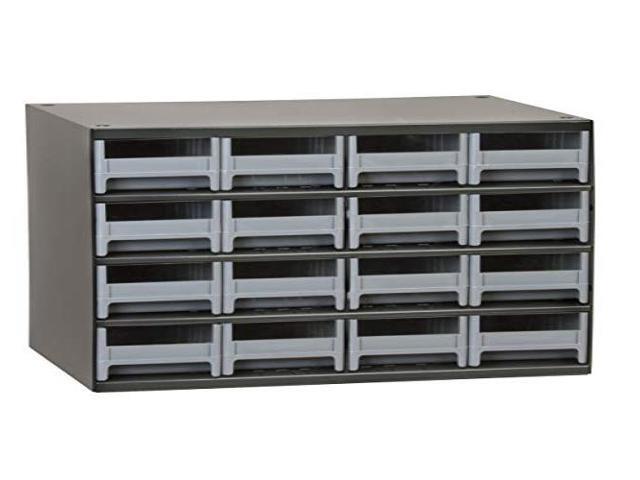 AKRO-MILS 19416 Steel, Polystyrene, Drawer Bin Cabinet, 11 in D x 11 in H x 17
