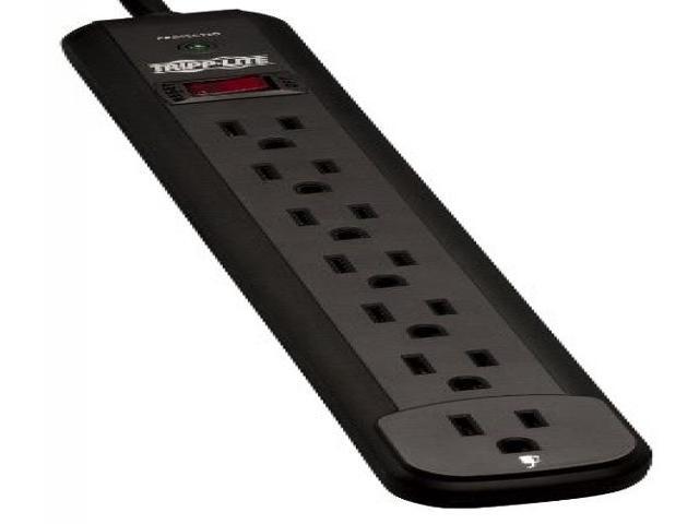 Tripp Lite 7 Outlet Surge Protector Power Strip 12ft Cord 1080 Joules LED & $25K INSURANCE (TLP712B)