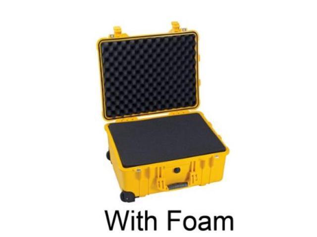 Pelican 1560 Large Crushproof Wheeled Dry Box, 22x18x10.4in, Desert Tan - No Foa