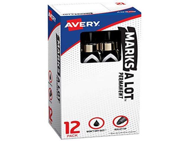 Avery Marks-A-Lot LRG Desk-Style Permanent Marker w/ Metal Clip Bullet Tip Black DZ 24878