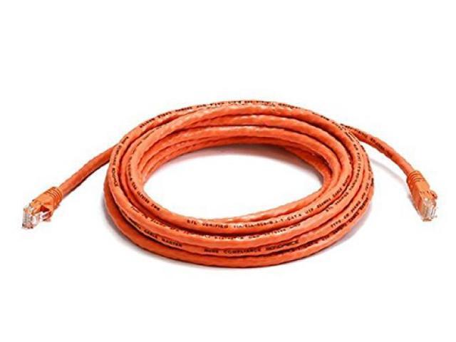 Monoprice Cat6 Ethernet Patch Cable - 14 Feet - Orange Network Internet Cord - RJ45, Stranded, 550Mhz, UTP, Pure Bare Copper Wire, 24AWG