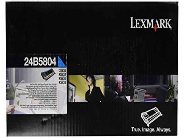 Cyan Toner Cartridge for Lexmark 24B5804 CS748de, XS734de, XS736de, XS748de, Genuine Lexmark Brand