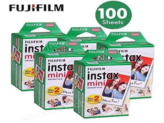 Fujifilm Instax Mini 100 Film for Fuji 7s 8 25 50s 90 300 Instant Camera, Share SP-1 White,pack of 5