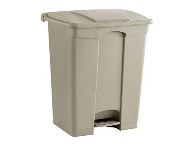 Large Capacity Plastic Step-On Receptacle, 23Gal, Tan