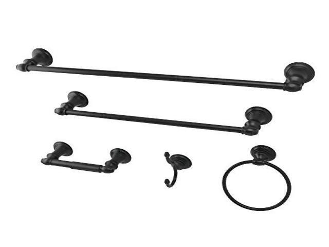 Kingston Brass BAHK261212478ORB Provence Collection 5-piece Towel Bar Bath Hardware Set, Oil Rubbed Bronze
