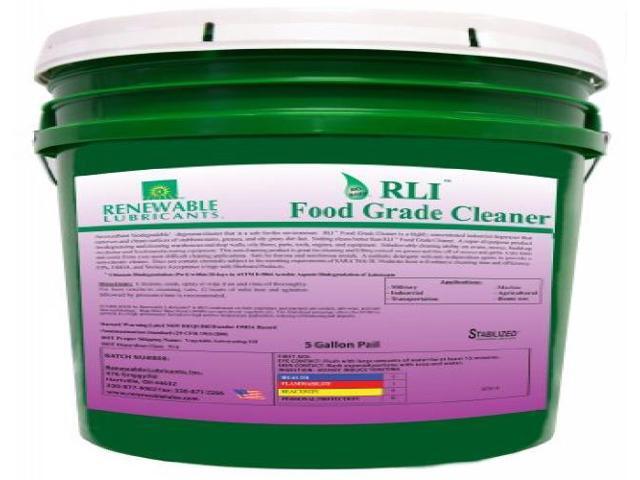 RENEWABLE LUBRICANTS 87814 Food Grade Cleaner, Pail, 5 gal, Fresh