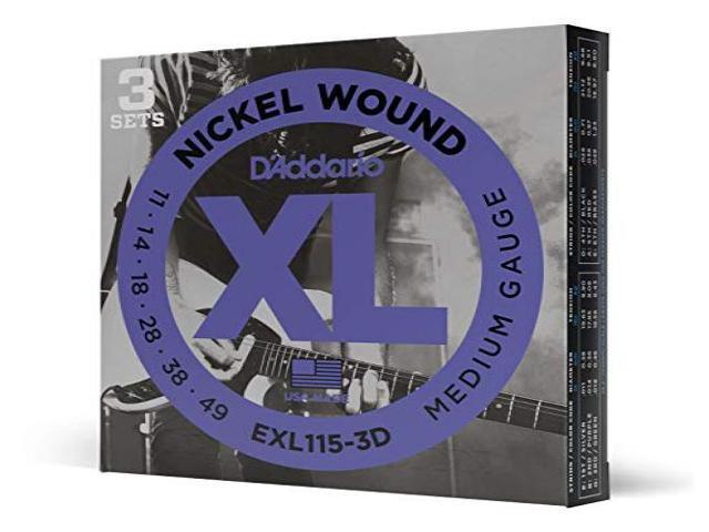 D'Addario EXL115 Medium Gauge Guitar Strings 3-Pack