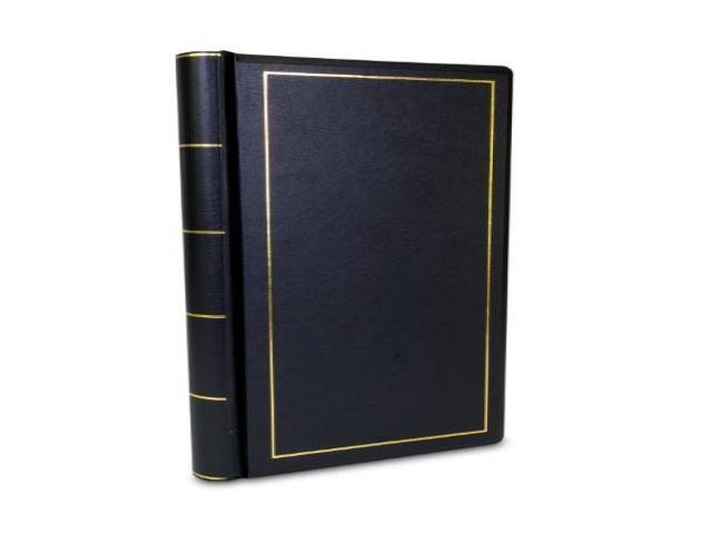 Looseleaf Minute Book Black Leather-Like Cover 250 Unruled Pages 8 1/2 x 11