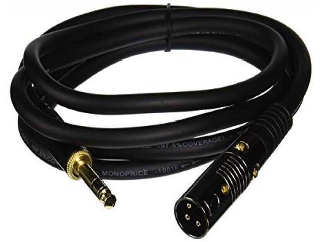 Monoprice 6ft Premier Series XLR Male to 1/4in TRS Male Cable, 16AWG (Gold Plated)