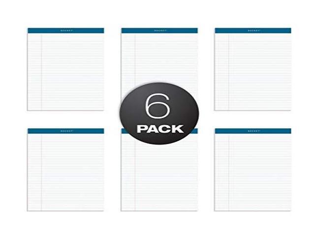 TOPS Docket Ruled Perforated Pads 8 1/2 x 11 3/4 White 50 Sheets 6/Pack 63416