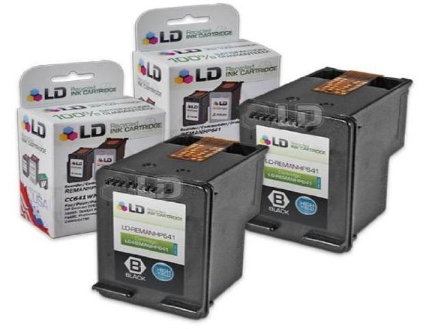 LD Remanufactured Replacement Ink Cartridges for Hewlett Packard CC641WN HP 60XL / 60 High-Yield Black (2 pack)