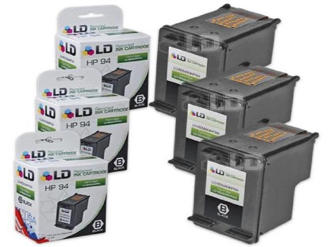 LD Remanufactured Ink Cartridge Replacements for HP 94 C8765WN (Black, 3-Pack) Compatible with PhotoSmart 2605 2608 2610 2610v 2610xi 2613 2710...