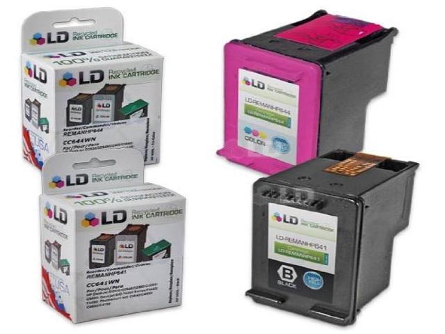 LD Remanufactured Ink Cartridge Replacements for HP CC641WN HP 60 XL Black and HP CC644WN HP 60XL / 60 Color (1 Black and 1 Color)