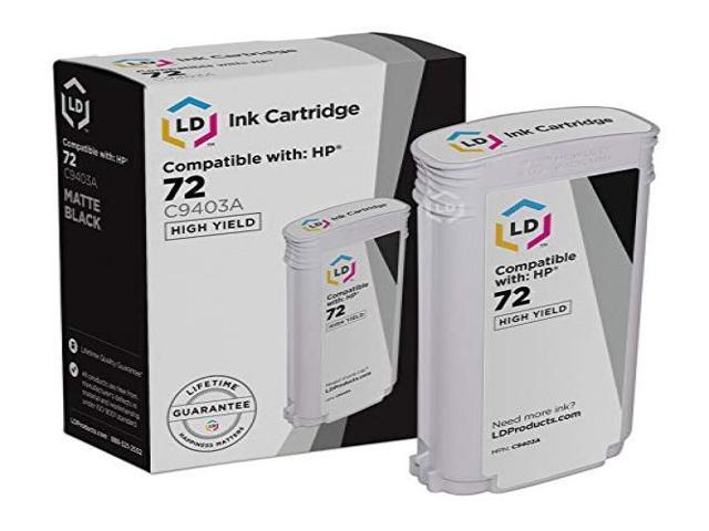 LD Products Replacement for HP 72 Ink Cartridge C9403A High Yield (Matte Black, Single-Pack) DesignJet T1100, T1120, T1200, T610, T620, T770, SD...