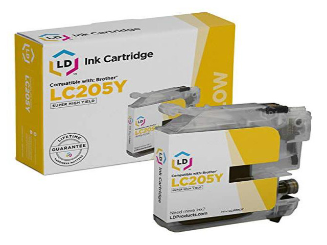 LD Compatible Replacement for Brother LC205Y Extra High Yield Yellow Inkjet Cartridge for use in Brother MFC J4320DW, J4420DW, J4620DW, J5520DW,...