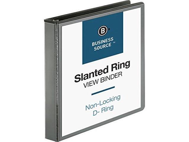 Business Source D-Ring View Binder 1' Capacity 11x8-1/2' Black 28446