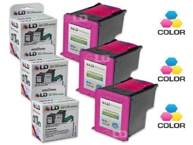 LD Remanufactured Replacement Ink Cartridges for Hewlett Packard CC644WN HP 60XL / 60 High-Yield Tri-Color (3 Pack)